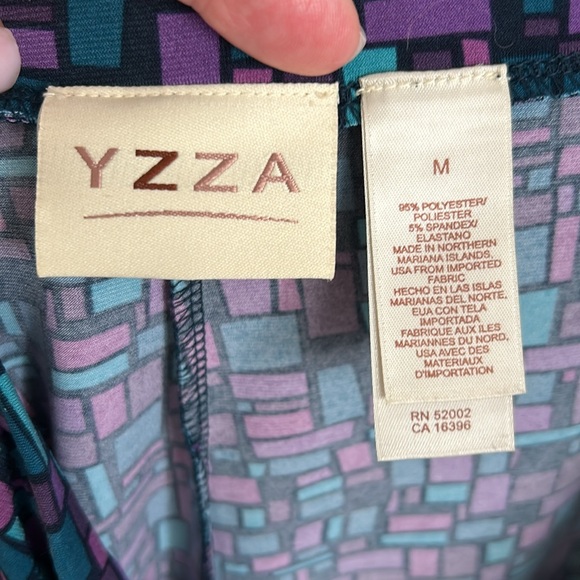 Flared skirt by YZZA in purple, turquoise & black. Polyester, elastic waist. Med - Picture 3 of 5